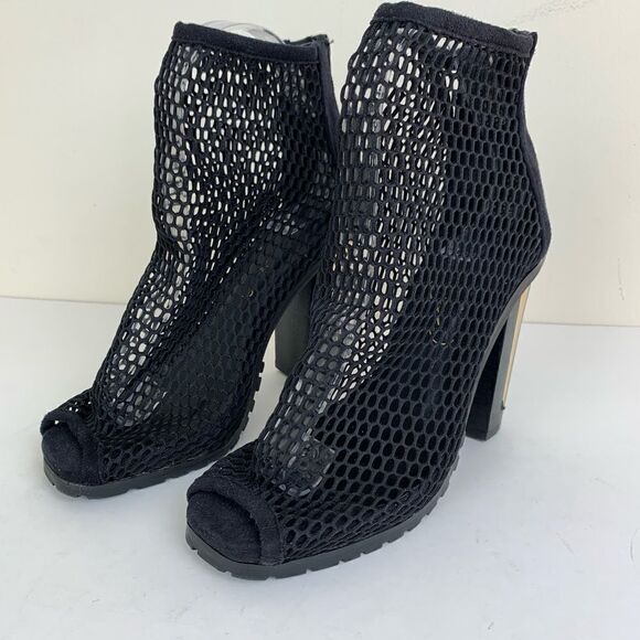 Privileged Yara Black‎ Mesh Booties w/Gold Heel Accent Sz 6.5 - Picture 8 of 8